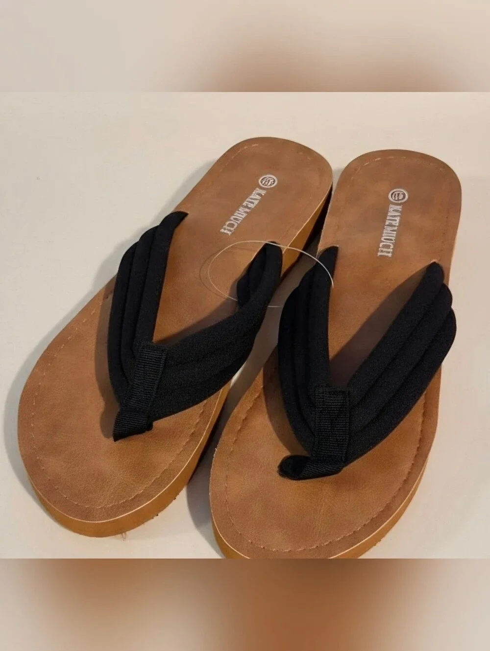 Naturalizer Womans Black Fabric Thong Sandals